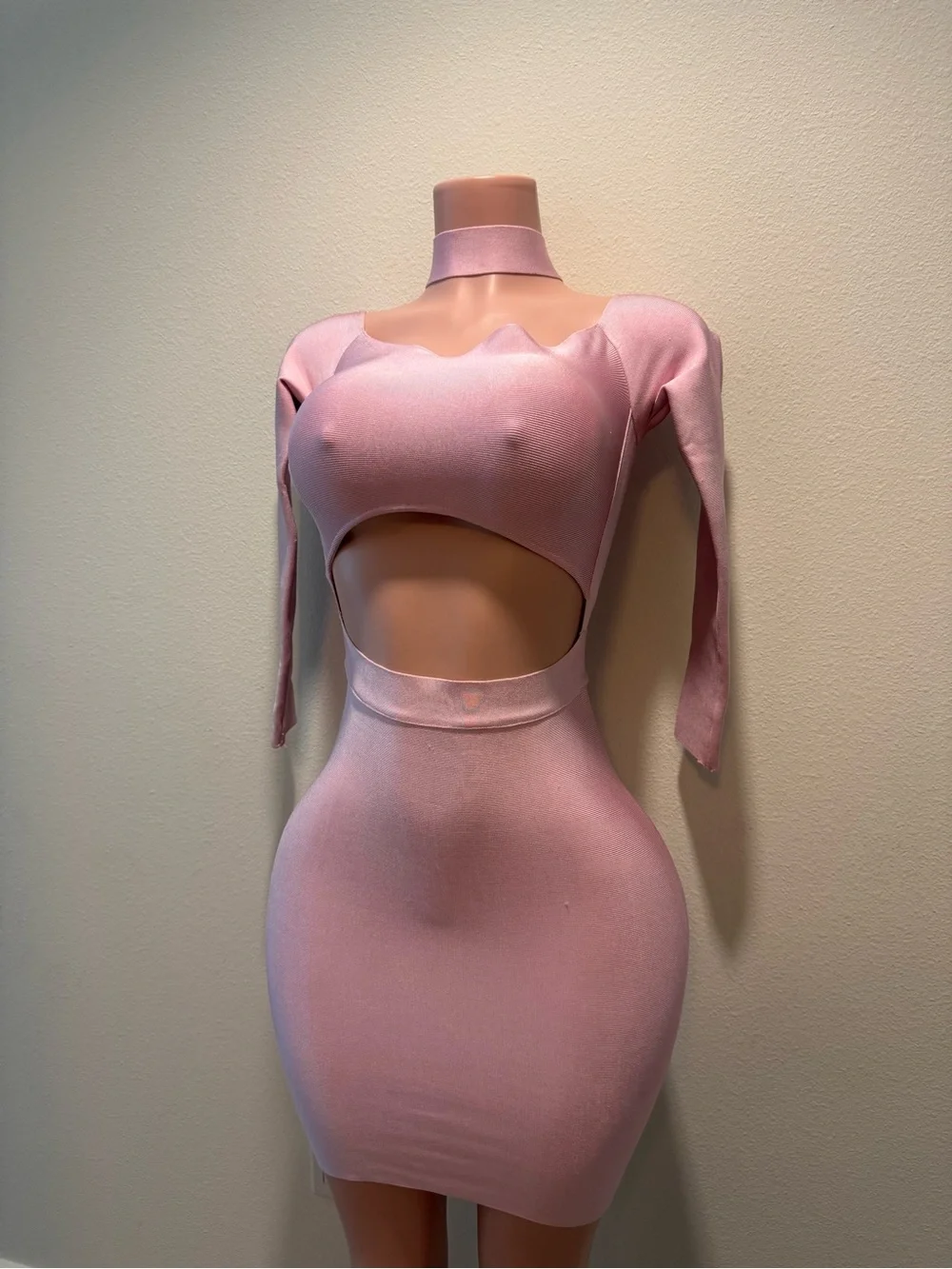 Hot Miami Styles Blush Pink Mini Dress